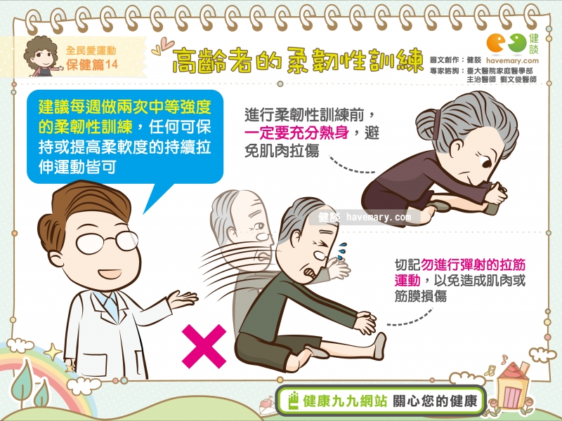 柔韌性,柔軟度,柔韌性訓練,健康圖文,健康漫畫,漫漫健康,Flexibility, softness and flexibility training,健談,健談網,havemary