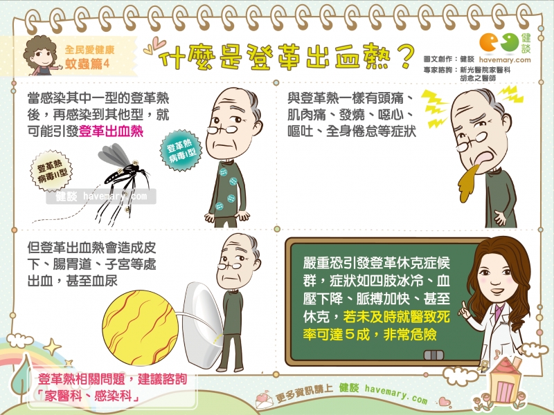 登革熱,登革出血熱,病媒蚊,健康圖文,健康漫畫,漫漫健康,Dengue fever, dengue haemorrhagic fever, vector mosquitoes,健談,健談網,havemary